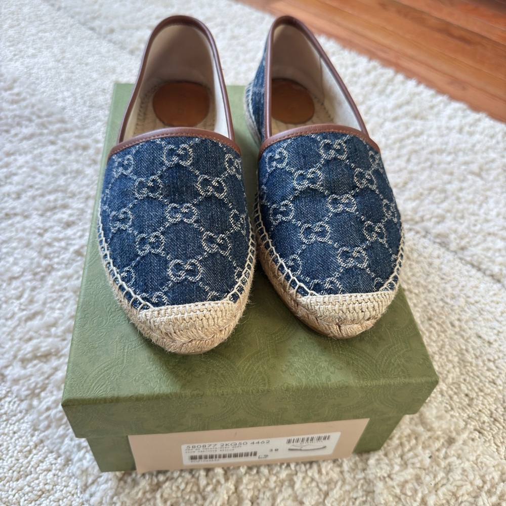 Gucci Blue Monogram Espadrilles - Picture 2 of 4